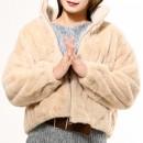【ハイライン】 バスト120cm!! もこもこお姉さん系コート 長袖 ライトブラウン